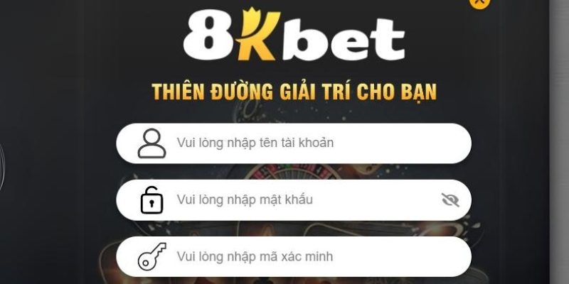 Đăng nhập 8KBET yêu cầu người chơi điền đầy đủ thông tin đã tạo